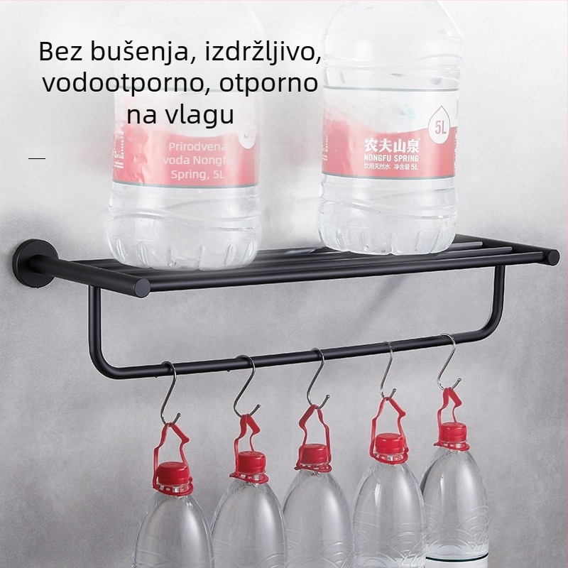 Držač za ručnike od 304 nehrđajućeg čelika, zidni, bez bušenja, dvodijelni set, modernog stila
