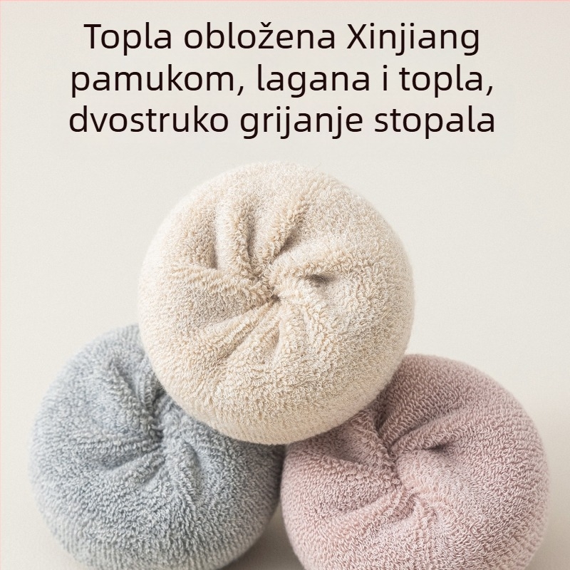 Ženske čarape s podijeljenim prstima za jesen-zimu, flis unutrašnjost, pamuk-mješavina, srednje duljine
