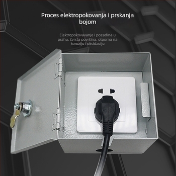 Vanjska kutija za punjenje baterije automobila sa zaključavanjem i zaštitom od krađe, IP45, metalno kućište, 10 A, tip 86