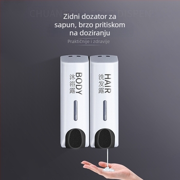 Idas Ručni dozirnik sapuna s dvostrukim izlazom za hotelsku kupaonicu, plastični, ručni pritisak, ubrizgano oblikovanje, moderan dizajn