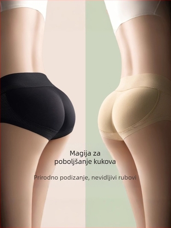 Leggings za podizanje stražnjice s integriranim jastučićima, duljina 3/4, mješavina najlona i poliestera, uski kroj, srednja debljina