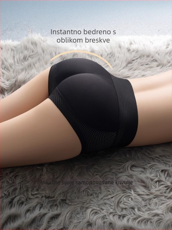 Leggings za podizanje stražnjice s integriranim jastučićima, duljina 3/4, mješavina najlona i poliestera, uski kroj, srednja debljina
