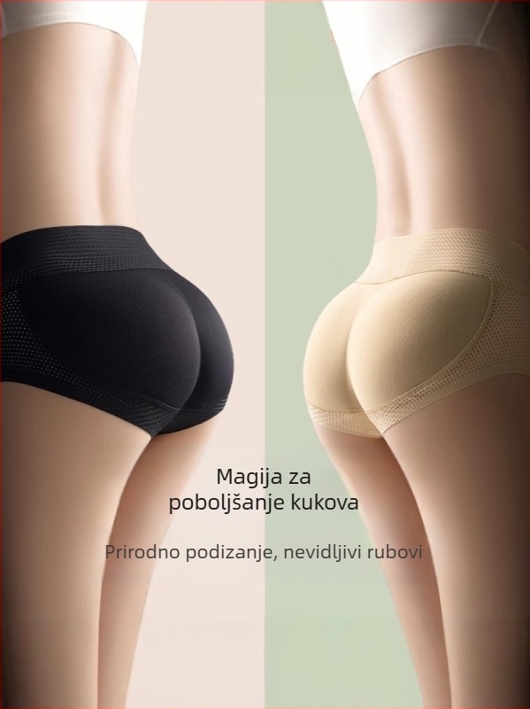 Leggings za podizanje stražnjice s integriranim jastučićima, duljina 3/4, mješavina najlona i poliestera, uski kroj, srednja debljina