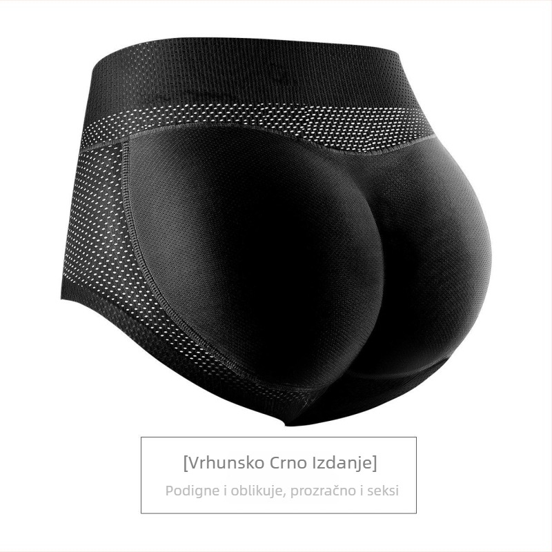 Leggings za podizanje stražnjice s integriranim jastučićima, duljina 3/4, mješavina najlona i poliestera, uski kroj, srednja debljina
