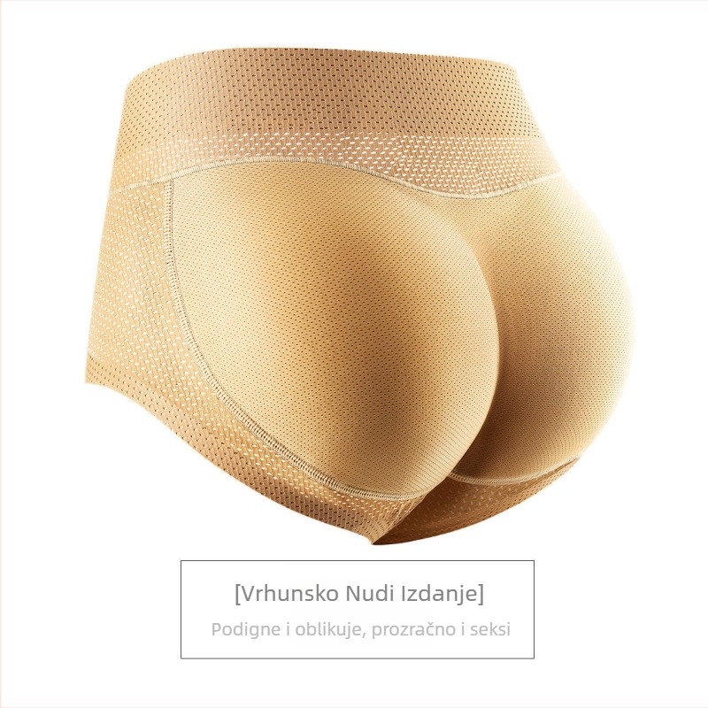 Leggings za podizanje stražnjice s integriranim jastučićima, duljina 3/4, mješavina najlona i poliestera, uski kroj, srednja debljina