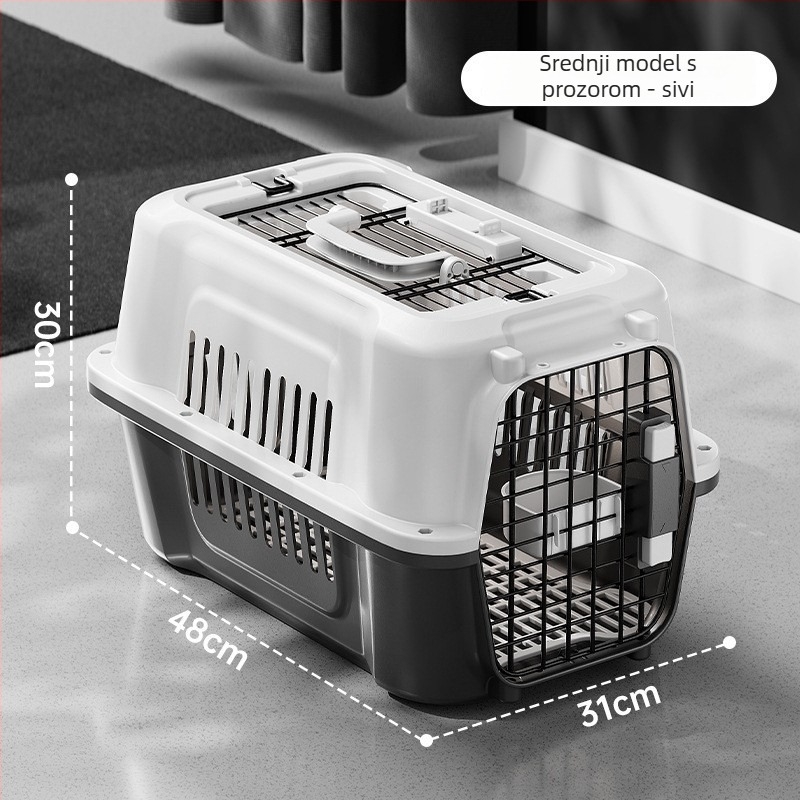 Kutija za prijevoz mačaka i malih pasa - Otklonjiva i lako se čisti PP, Jednobojna, Pogodna za kućne ljubimce težine 3–5 kg