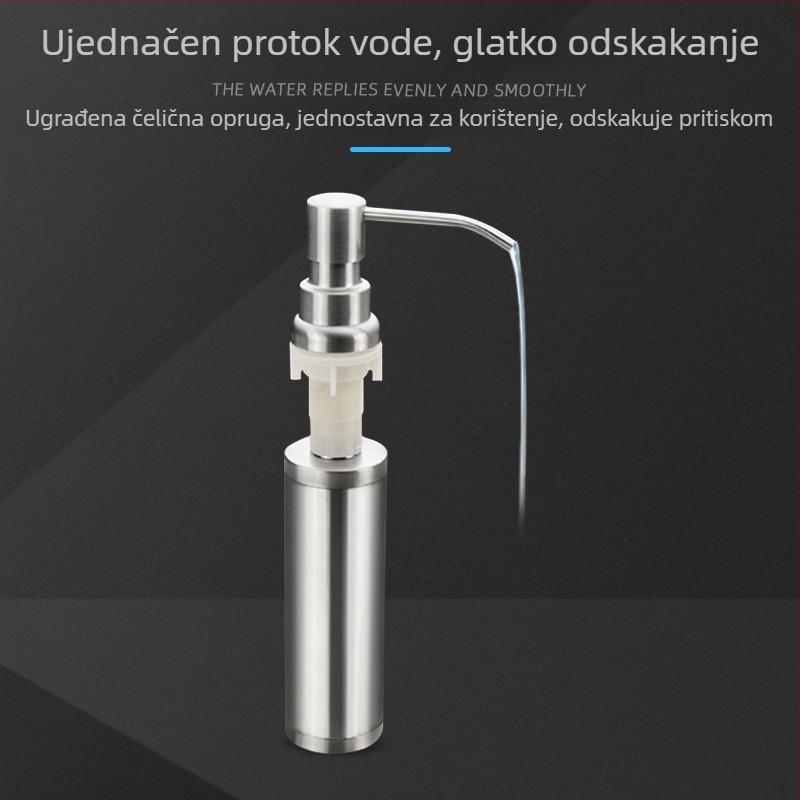 Dispenzer za sapun za kuhinjski sudoper, nehrđajući čelik, moderan minimalistički stil, opće namjene, CISQU