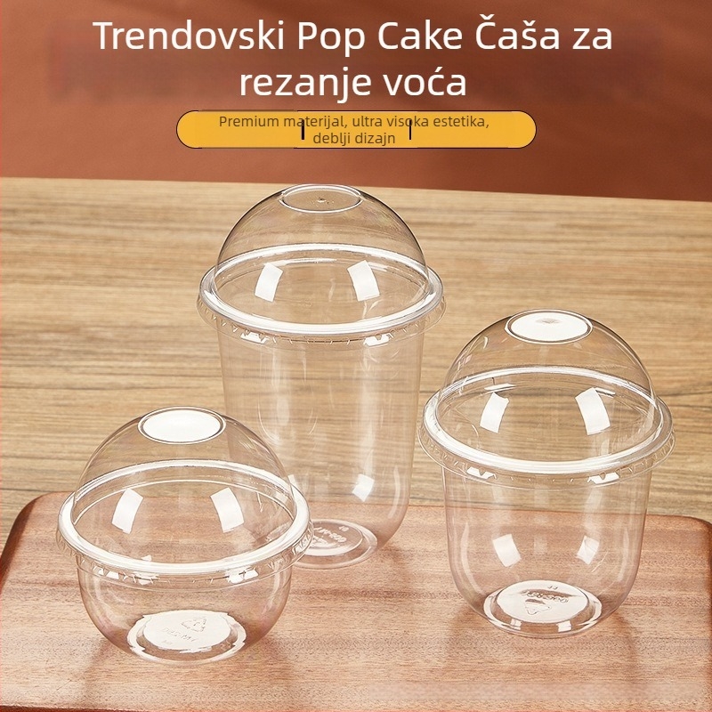 Bobo Cup PET plastična čaša s poklopcem, vilicom i žlicom, paket naljepnica, mogućnost tiska loga