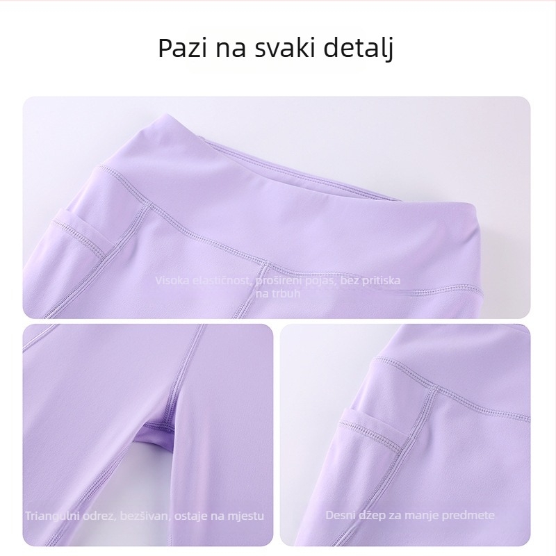 Pantalone za jogu za djevojčice, širokog kroja, prozračne, nylonsko-spandeks 75/25, za uzrast 3–8 godina, proljeće i jesen