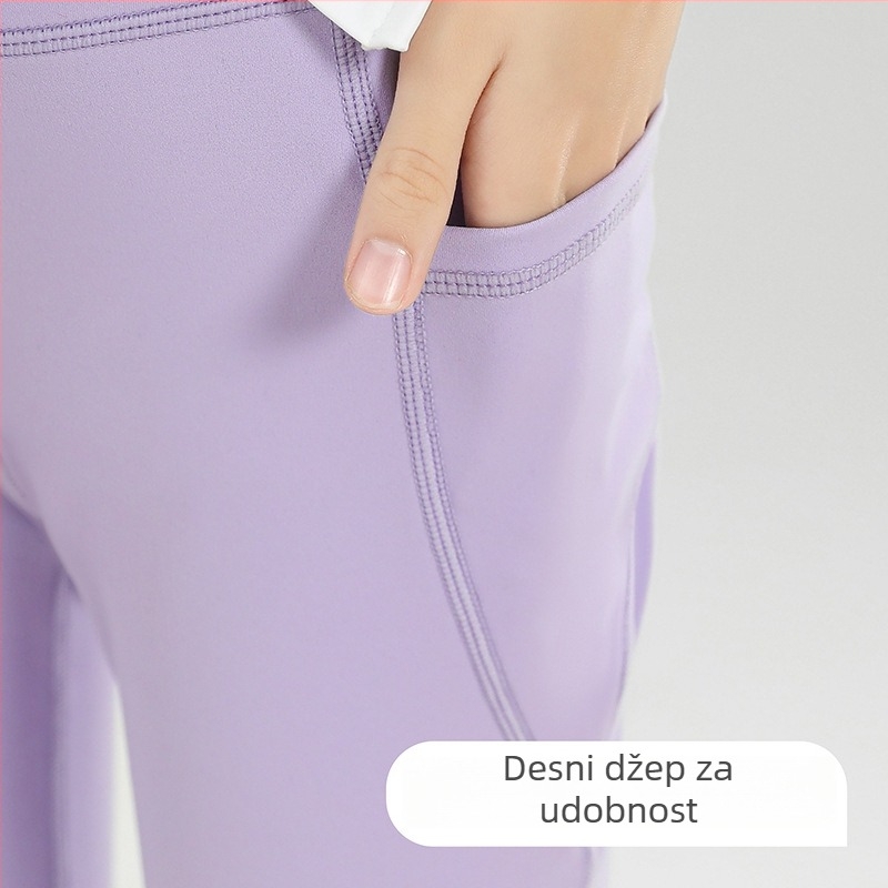 Pantalone za jogu za djevojčice, širokog kroja, prozračne, nylonsko-spandeks 75/25, za uzrast 3–8 godina, proljeće i jesen