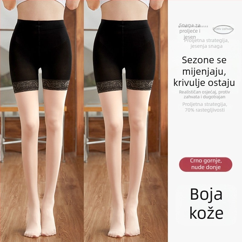Tajice od velura s jednoslojnom preklopu, otporne na kidanje, srednja debljina, jednobojna
