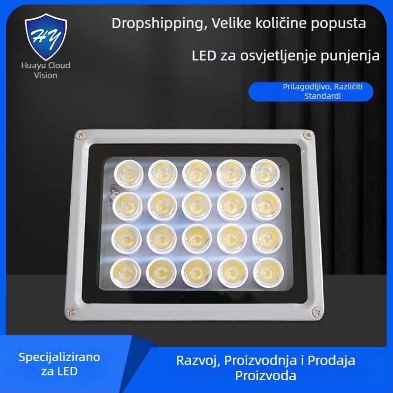 LED dodatno svjetlo za nadzorne kamere na cestama i parkiralištima — IP66, 12V/AC24V/AC220V, 15–100W, 2400–4200 lm