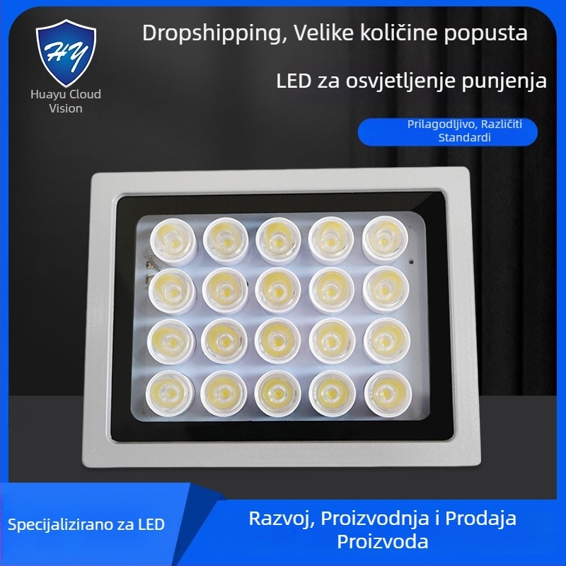 LED dodatno svjetlo za nadzorne kamere na cestama i parkiralištima — IP66, 12V/AC24V/AC220V, 15–100W, 2400–4200 lm
