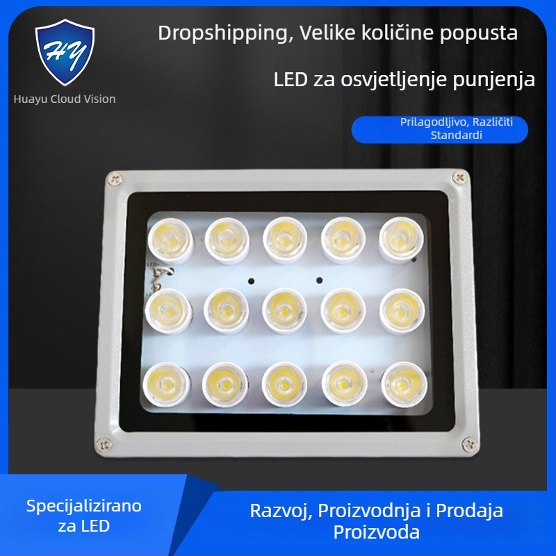 LED dodatno svjetlo za nadzorne kamere na cestama i parkiralištima — IP66, 12V/AC24V/AC220V, 15–100W, 2400–4200 lm