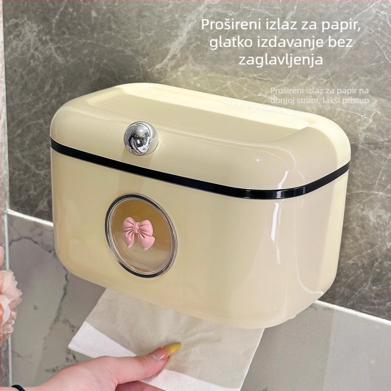 Zidni držač toaletnog papira, bez bušenja, vodootporan kupaonički organizator za ručnike za lice, moderni minimalistički stil