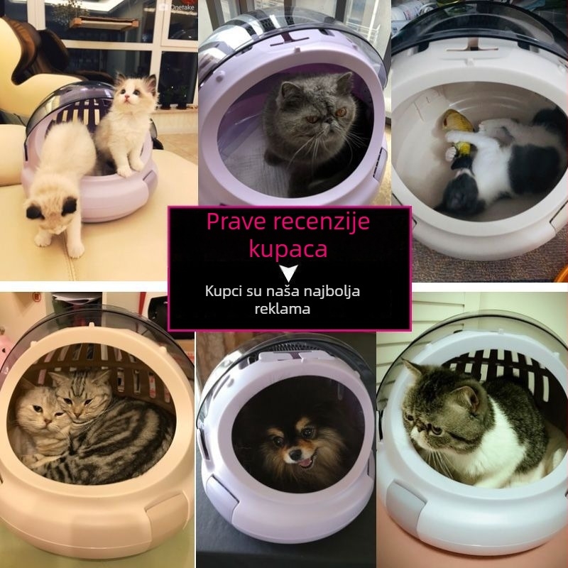 Torba za mačke u dizajnu svemirske kapsule za izlete — prijenosna, prozračna, višefunkcionalna, za sve godišnje doba (Materijal: plastika; Marka: Unique; Kategorija: torba/kutija za kućne ljubimce)