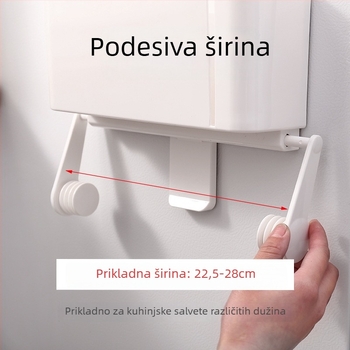 Zidni stalak za kuhinjsku rolu papira, skladištenje plastične folije i ručnika (Materijal: plastika; Model: 1334/1329; Stil: moderni minimalizam; Funkcija: višestruka namjena)