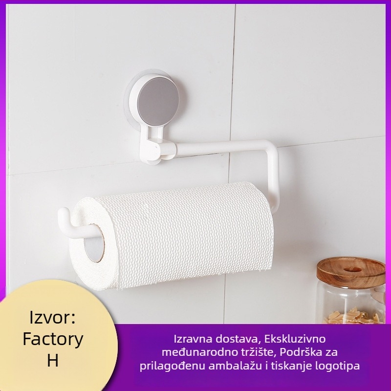 Zidni stalak za kuhinjsku rolu papira, skladištenje plastične folije i ručnika (Materijal: plastika; Model: 1334/1329; Stil: moderni minimalizam; Funkcija: višestruka namjena)