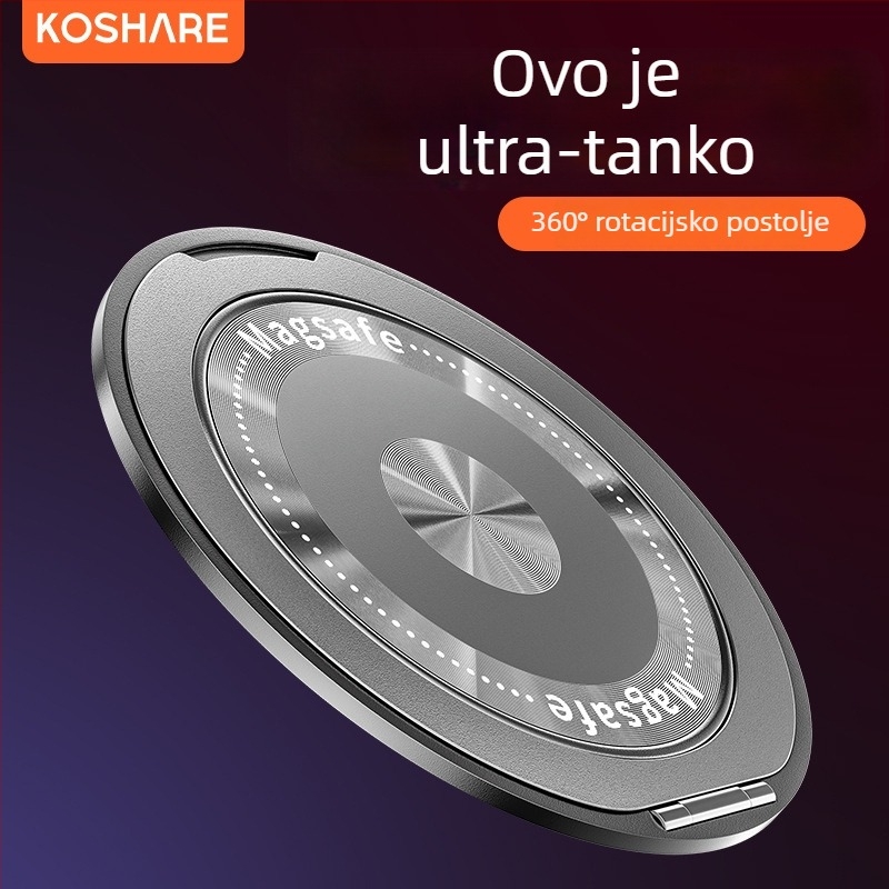 Sklopivi nosač za telefon s magnetskim usisavanjem, ljepilom fiksiranje, otporan na podrhtavanje, metalno-plastična konstrukcija, prilagodljiv, za auto, stol i dom