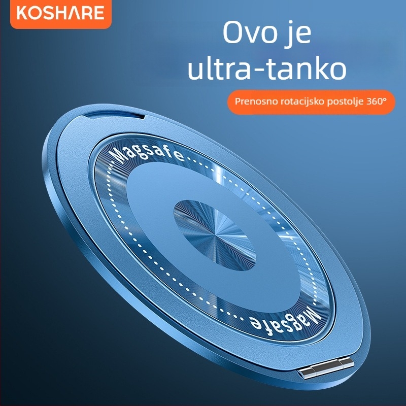 Sklopivi nosač za telefon s magnetskim usisavanjem, ljepilom fiksiranje, otporan na podrhtavanje, metalno-plastična konstrukcija, prilagodljiv, za auto, stol i dom