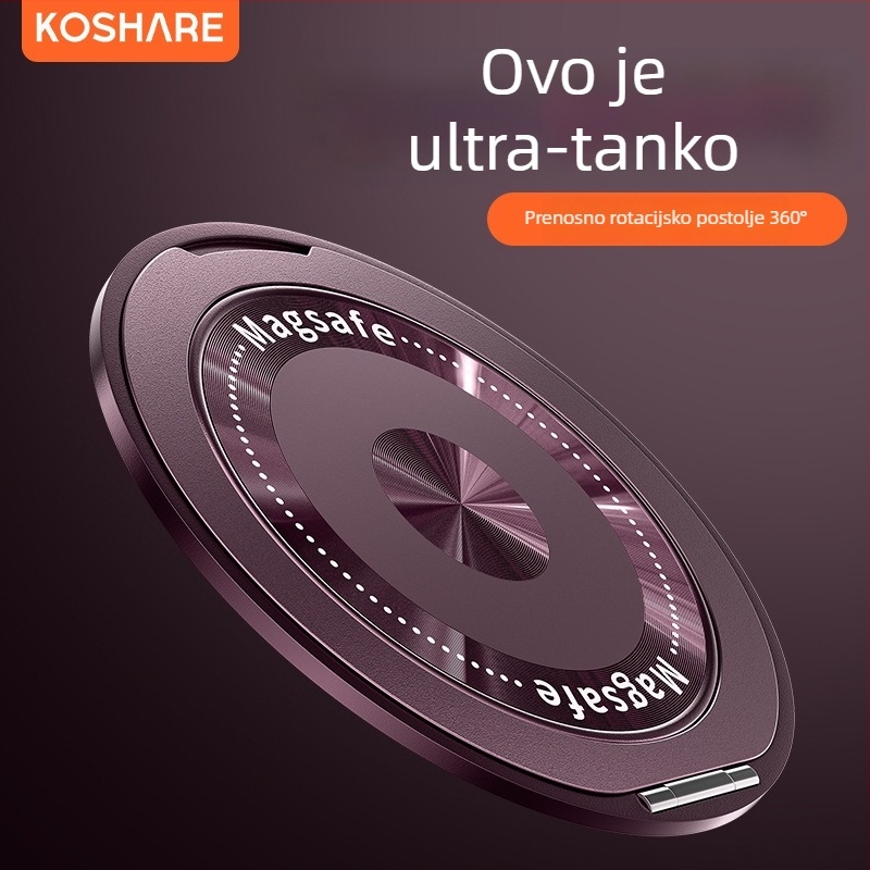 Sklopivi nosač za telefon s magnetskim usisavanjem, ljepilom fiksiranje, otporan na podrhtavanje, metalno-plastična konstrukcija, prilagodljiv, za auto, stol i dom