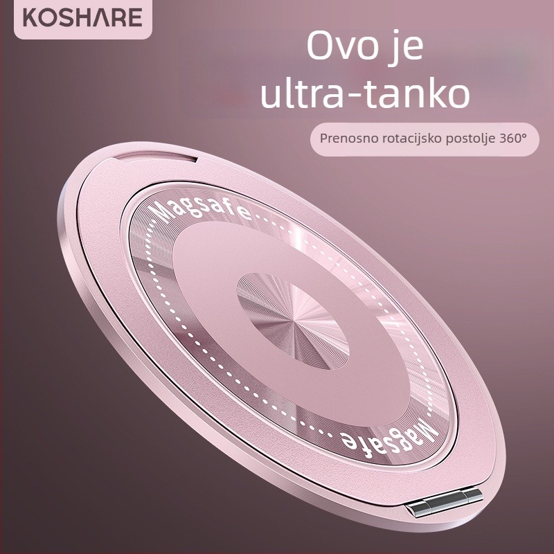 Sklopivi nosač za telefon s magnetskim usisavanjem, ljepilom fiksiranje, otporan na podrhtavanje, metalno-plastična konstrukcija, prilagodljiv, za auto, stol i dom