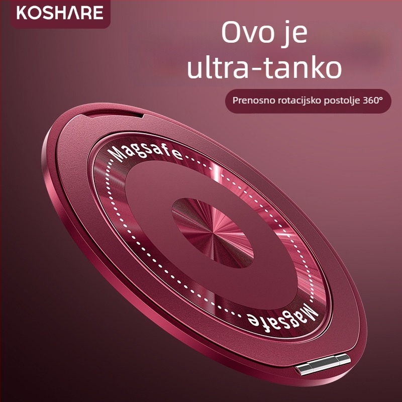 Sklopivi nosač za telefon s magnetskim usisavanjem, ljepilom fiksiranje, otporan na podrhtavanje, metalno-plastična konstrukcija, prilagodljiv, za auto, stol i dom