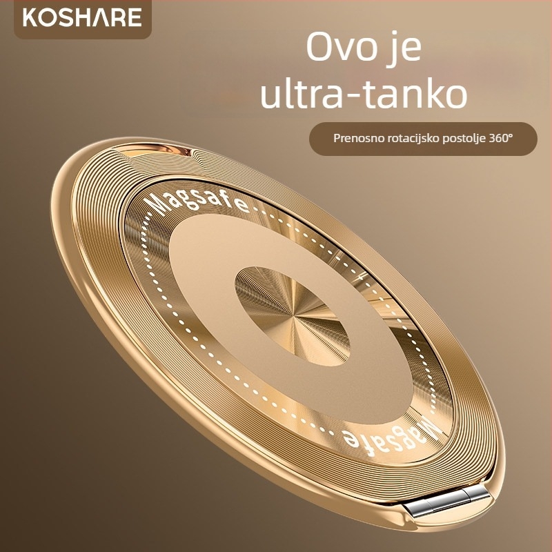 Sklopivi nosač za telefon s magnetskim usisavanjem, ljepilom fiksiranje, otporan na podrhtavanje, metalno-plastična konstrukcija, prilagodljiv, za auto, stol i dom