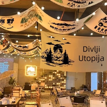 Nordijski stil baldahin zavjesa tapiserija za dnevni boravak – mješavina lanu, digitalni toplinski prijenos, pravokutni oblik, prilagodljivo