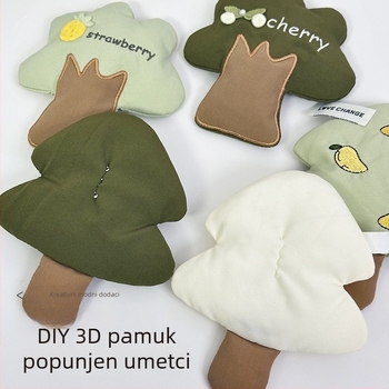 DIY dodaci za nakit – motiv drva s karikaturom od tkanine, ručno punjena pamukom, ručno izrađeno, Ins stil