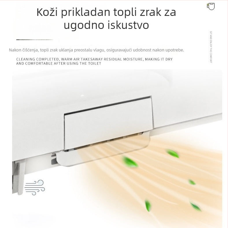 LB-302C Inteligentni poklop za WC s bidetom i automatskim sušenjem – PP materijal, trenutačno zagrijavanje vode, regulacija temperature vode, grijanje sjedala