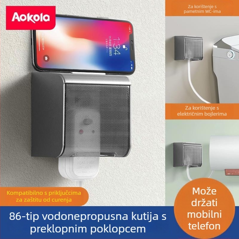Vijčani vodootporni spremnik za neusklađenu utičnicu na pametnom WC-u s zaštitnim poklopcem prekidača za oslobađanje vode