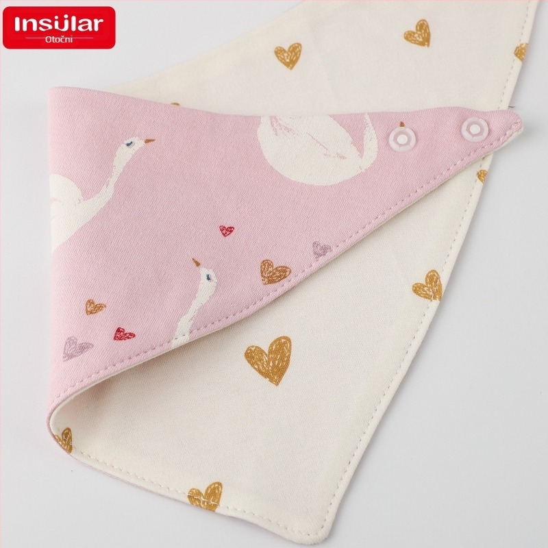 Dječja trokutasta baveta s uzorkom crtih likova, od pamuka >95%, vodootporna, za novorođenčad 0–1 godina