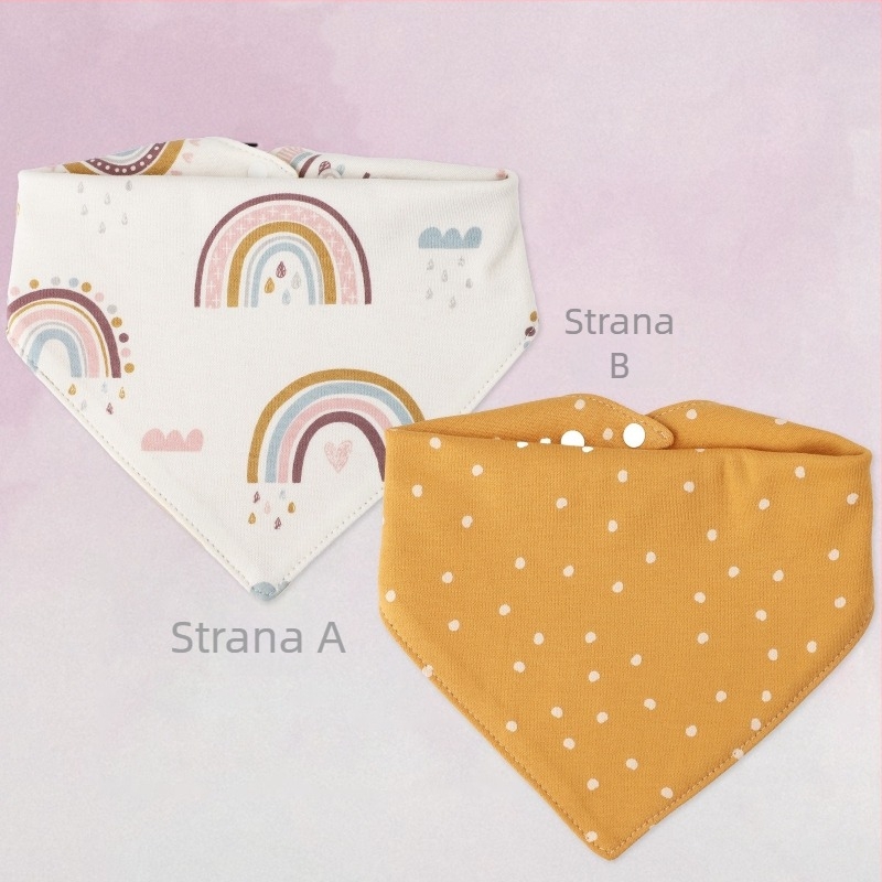 Dječja trokutasta baveta s uzorkom crtih likova, od pamuka >95%, vodootporna, za novorođenčad 0–1 godina