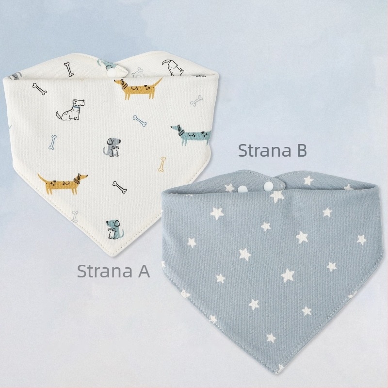 Dječja trokutasta baveta s uzorkom crtih likova, od pamuka >95%, vodootporna, za novorođenčad 0–1 godina