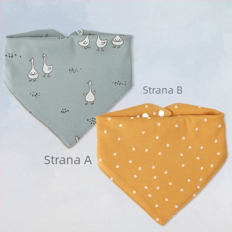 Dječja trokutasta baveta s uzorkom crtih likova, od pamuka >95%, vodootporna, za novorođenčad 0–1 godina