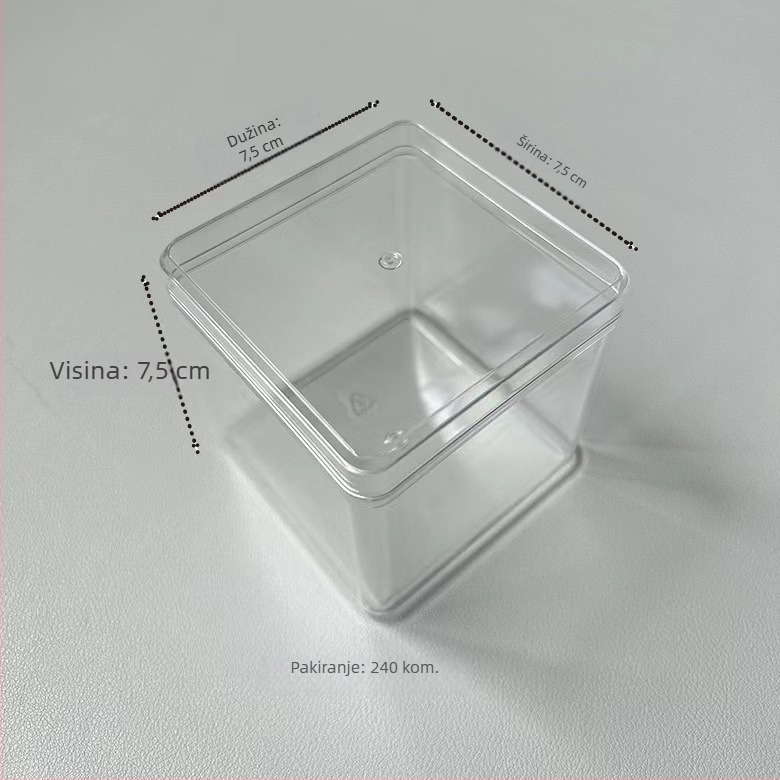 Prozirna plastična kutija za hranu s poklopcem, pravokutna, zatvarljiva, više modela, marka Jin Peng, tiskano logo