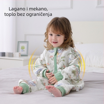 Tatamonkey spavaća vreća za bebe i djecu – tanak proljeće-jesen model, trostruka slojevita izolacija od zraka pamuka, razdvojene noge, crtani uzorak, univerzalno za sve sezone; tkanina: 100% pamuk, punilo: poliester-pamuk