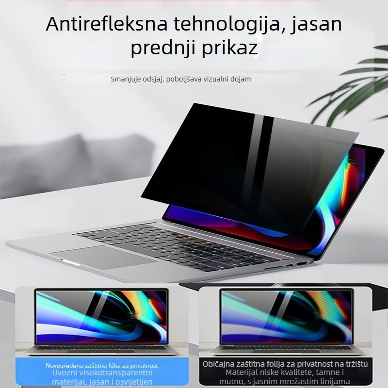 MacBook Air film za zaštitu privatnosti, potpuno zalijepljen sloj, 360° zaštita četiri strane, PET trostruki sloj konstrukcije