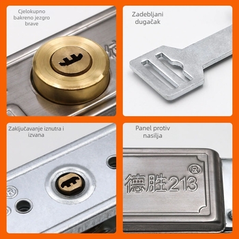 Brava protiv krađe za rolo kapije – DS-Door Lock, bakar, za rolo kapije, rolo vrata i mehanička vrata, moderni minimalistički stil