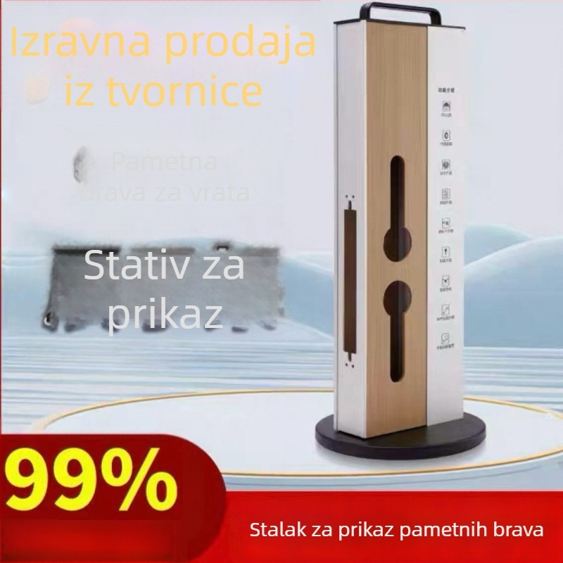 Izložbeni stalak za pametne brave vrata i brave s otiskom prsta, 360° okret, univerzalna kompatibilnost