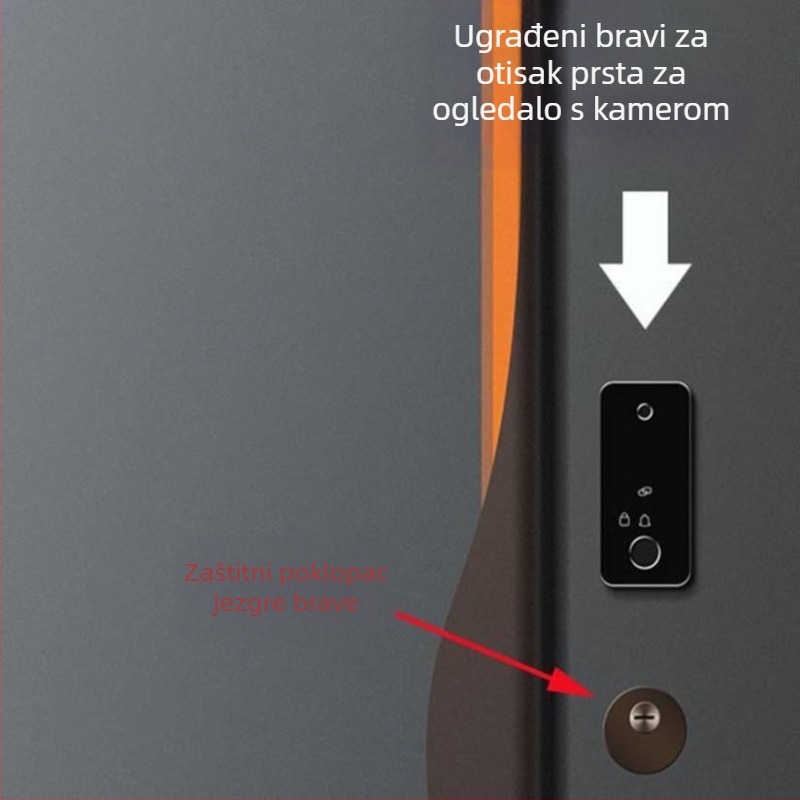 Set zaštitnih poklopaca rupe brave za ugrađeni senzor otiska prsta — nehrđajući čelik, ball lock, univerzalna kompatibilnost