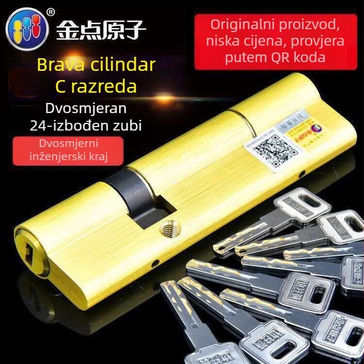 Cilindar zaključavanja Gold Point Atom, bakreni, model 26, za sigurnosna vrata, masa 0,8 kg.