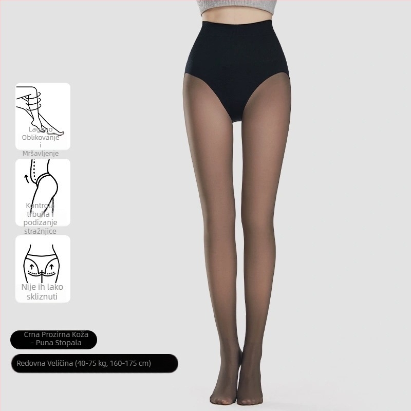 Bodystocking s 3D uzorkom i podizanjem stražnjice, tanak najlon, s nogama