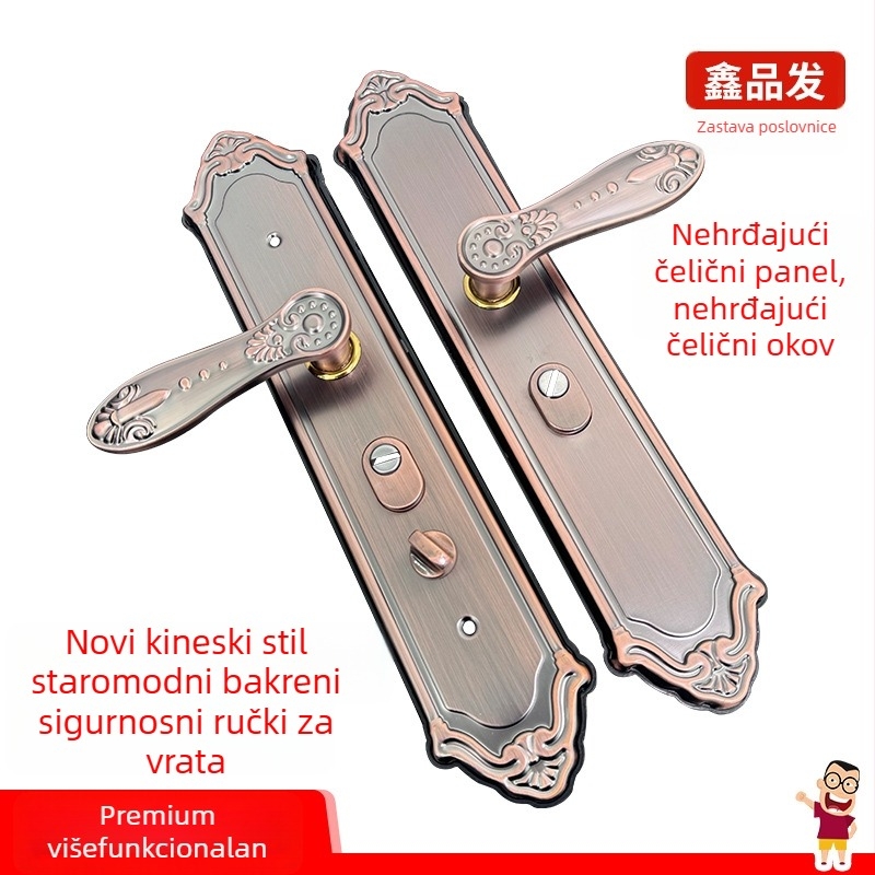 Xinpinfa kvaka za vrata od nehrđajućeg čelika sa zaključavanjem, staro-retro ručka, moderan minimalistički dizajn
