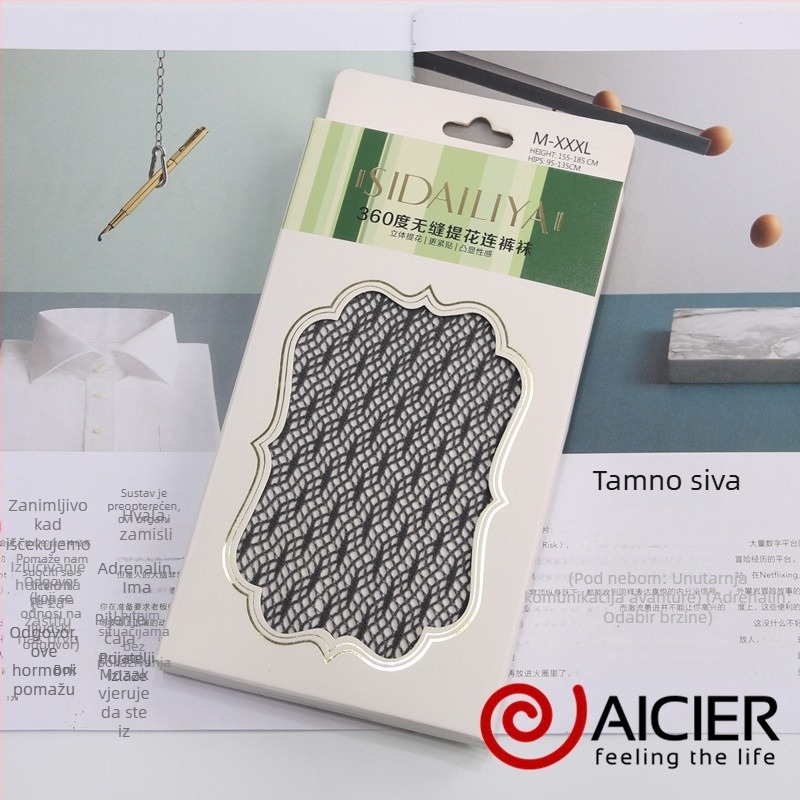 Bezšivne tanke hulahopke s prozirnim mrežastim uzorkom, najlon