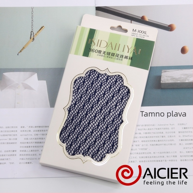 Bezšivne tanke hulahopke s prozirnim mrežastim uzorkom, najlon