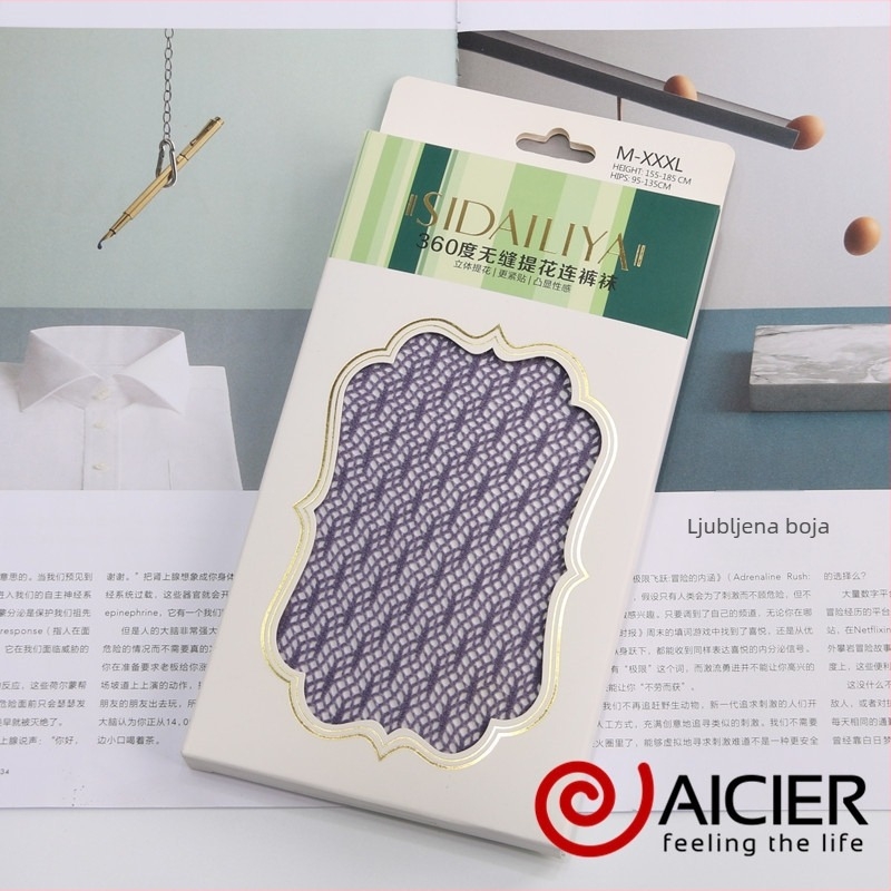 Bezšivne tanke hulahopke s prozirnim mrežastim uzorkom, najlon