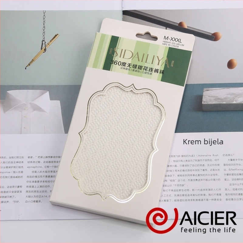 Bezšivne tanke hulahopke s prozirnim mrežastim uzorkom, najlon