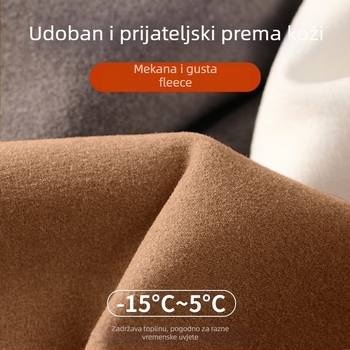 Muška majica s dugim rukavima, flis podstava, visoki ovratnik, zimski osnovni kroj, slim-fit
